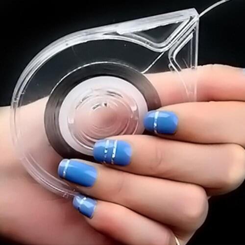 Hot 6Pcs/Set Transparent Nail Art Tape Line Case Striping Sticker Box Storage Holder