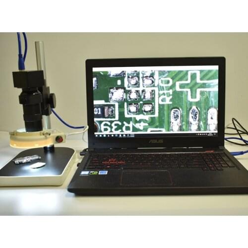 HD 5.0MP USB 3.0 Free Drive Microscope Camera+8-130X Adjustable Magnification 25mm Zoom C-mount Lens+LED Light Source+Bracket