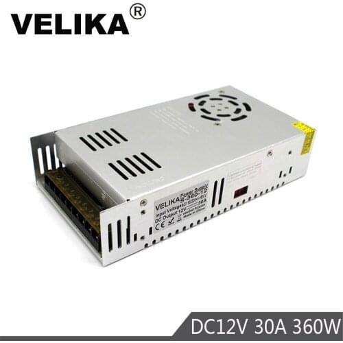 DC Power Supply 12V 30A 360W Led Light Driver Transformer AC110V 220V to DC12V Power Adapter for Led strip lamp CNC CCTV Stepper