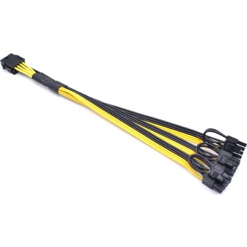 ATX 12V CPU 8 Pin to 3* 8Pin (6+2) Pin PCI-E Male Splitter Power Extension adapter Cable for Graphics Card