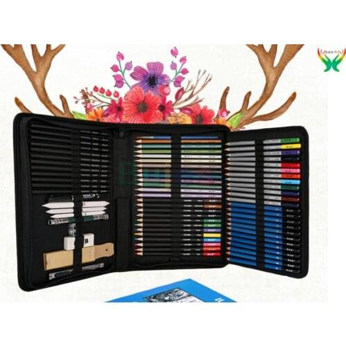 71pc/set New painting sets sketch color pencils professional art painting pens Drawing pencil charcoal drawing pencil color lead