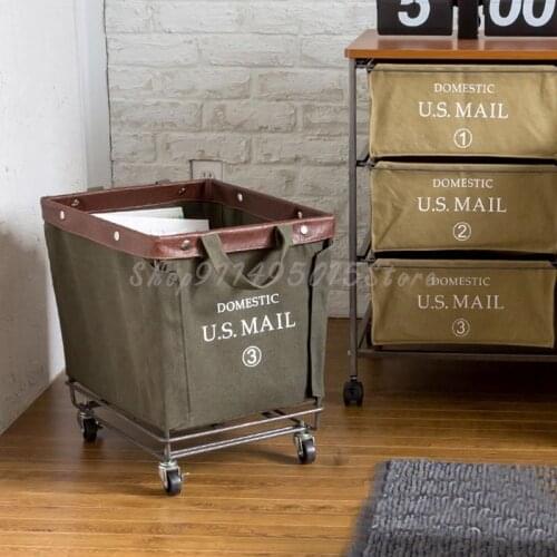 Japanese Industrial Style Storage Basket Dirty Clothes Hamper Living Room Newspaper And Magazine Storage Rack Shelf Book Rack