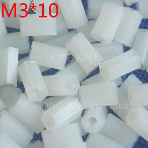M3*10 10mm white 100pcs Nylon Hex Female-Female Standoff Spacer Threaded Hexagonal Spacer Standoff Spacer brand new