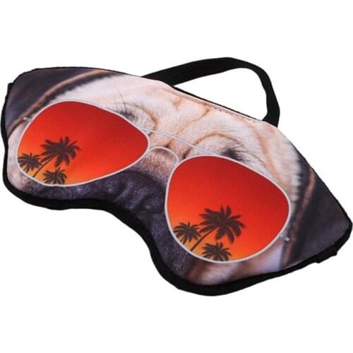 3D Print Eye Mask Soft Funny Cartoon Animal Printing Tiger Fox Dog Eye Mask Shading Sleep Soothing Eye Protection Blindfold
