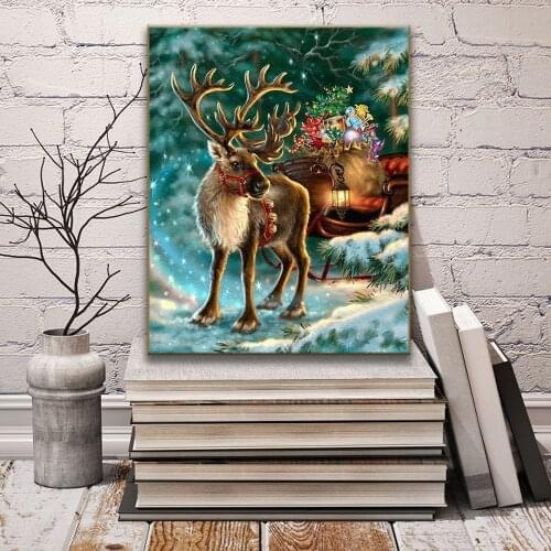 Painting By Numbers Deer Animal Picture By Numbers For Adult Modern Wall Art Acrylic Paint Home Decor Hand Painted New Year Gift