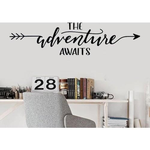 The Adventure Awaits Wall Stickers Kids Bedroom Home Decor Poster Removable Art Mural Decals Nursery Playroom Decoration DW10779