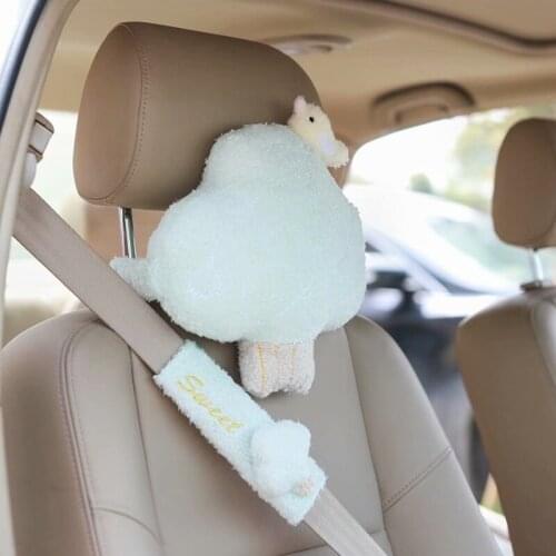Ins macaron color goddess girl heart strawberry pineapple cake cactus seat shoulder cover car headrest pillow