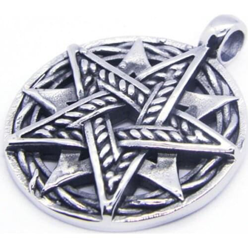 Rany&Roy Newest Pentagram Pendant 316L Stainless Steel Jewelry Biker Hiphop Style Fashion Pendant
