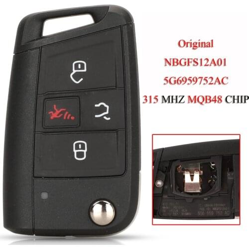 Kutery Original Remote Smart Car Key For VW Teramont Tiguan Atlas Jetta Golf MQB48 Chip 315Mhz 4Buttons NBGFS12A01 5G6959752AC