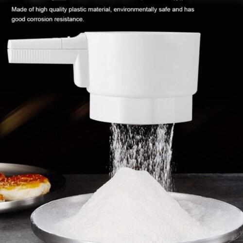 Plastic Cup Shape Electric Flour Sieve Mechanical Hand-Held Sifter Shaker Cakes Sugar Mesh Sieve Baking Tools Kitchen Gadgets