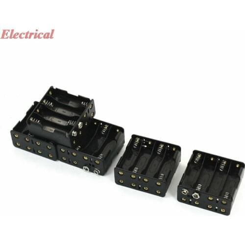 Flat Tip Dual Sides 8 x 1.5V AA Batteries Holder Case Box w 9V Battery Clip