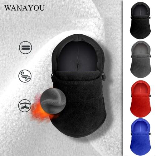 WANAYOU Outdoor Coldproof Hiking Caps,Men Thermal Fleece Cap,Skiing Motorcycle Cycling Winter Neck Face Warmer Helmet Hat