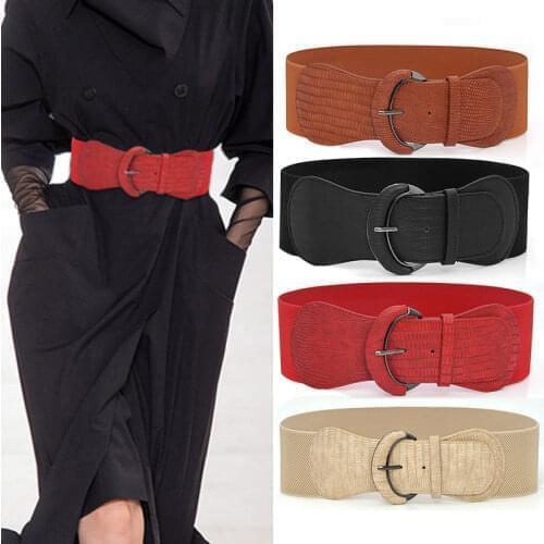 Plus size belt wide big cummerbunds corset belts for women dress coat fashion elastic designer high quality black female belt