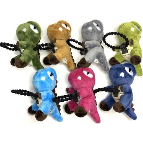 Women Girls Cute Large 3D Cartoon Dinosaur Hair Rope Plush Toy Bamboo Joint Rubber Band Decorative Ponytail Holder Photo Props