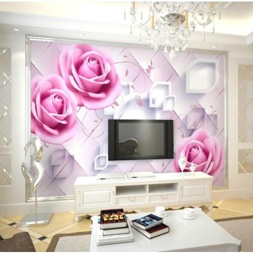 Rose flower Mural 3D Custom Photo Mural for Living Room Bedroom Designer Cheap Wallpaper papel de parede