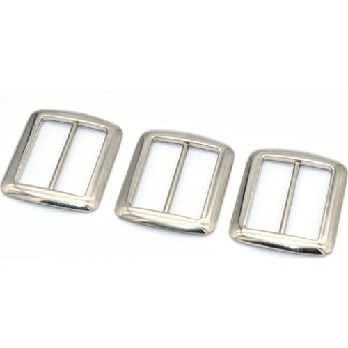 Silver Metal Belt Buckle Double Bar Buckle 32mm Adjuster Buckle Rectangle Purse Buckles for straps Replacement Handbag webbing
