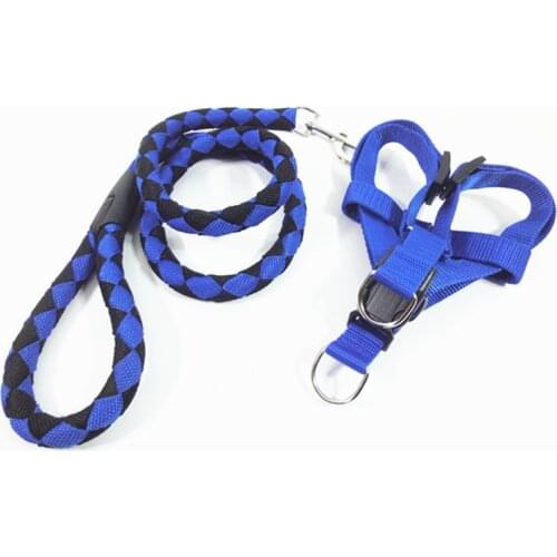 Dog Harnes and Leash Set Pet Nylon Set Braided Leash Chest Harness Dog Leash Set