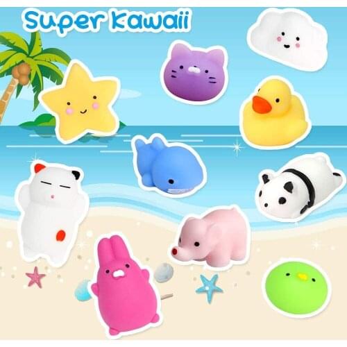 10Pcs/set Mochi Squishy Toys Mini Squishies Kawaii Animal Squishys Party Easter Gifts for Kids Stress Relief Toy