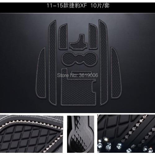 TOMMIA For Jaguar XF 11-15 Non-slip Interior Door Slot Rubber Door Pad Cup Mat Door Gate Slot Door Groove Mat
