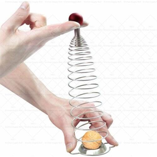 Stainless Nut Cracker Walnut Device Creative Nut Opener Fruit & Vegetable Stretchable Stainless Spring Kitchen Tool
