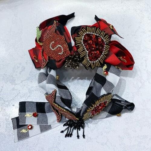 Bohemian HairBand for Girls Vintage Printed Elastic Love Peach Band Overlap Soft Bandana