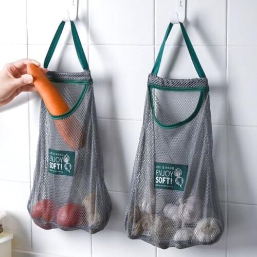 Storage Bag Breathable Fruit and Vegetable Storage Mesh Bag Kitchen Hollow Hanging Bag Portable Portable Storage Bag Hot E11164