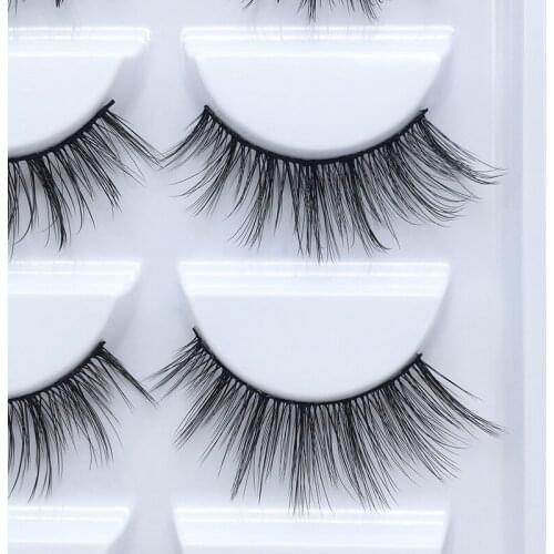 High Quality Eyelashes With Packaging Box Natural Soft 3D Faux Mink Eyelashes 5 Pairs Cruelty Free Eye Lashes In Bulk F850