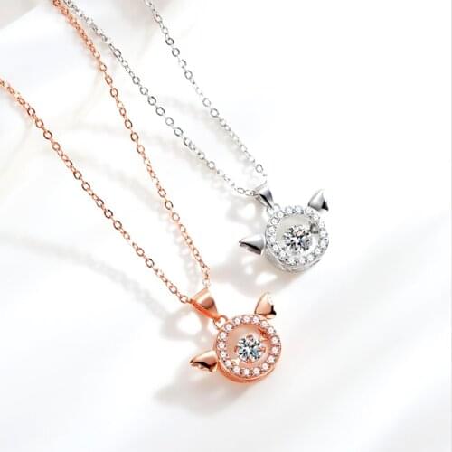 Womens Neck Chain 925 Silver Heart Pendant Female Ins Simple Clavicle Temperament New Jewelry Girl 2021Trend