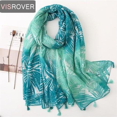 VISROVER 2020 New Summer Scarf For Women Girl Beach Dress Top Lady Tropical Print Scarf Beach Scarf Sun Protection Shawl Wrap