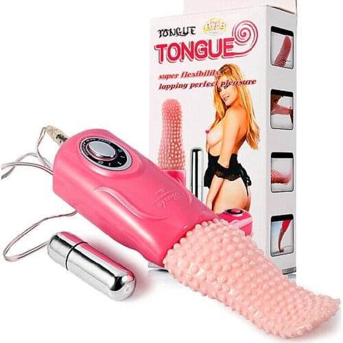 Simulated Electric Tongue Licking Female Silicone Masturbator Vibrator Stick 3 Speed Teaser Vibrating Sex Toy Bullet