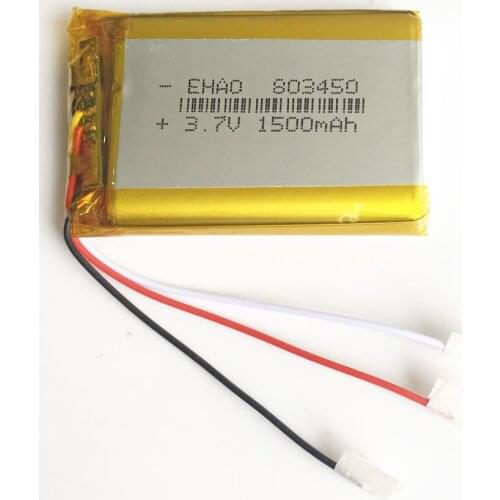 3.7V 1500mAh 803450 Lithium Polymer LiPo Rechargeable Battery cells 3 wires For Mp3 DVD PAD camera GPS Speaker Recorder keyboard