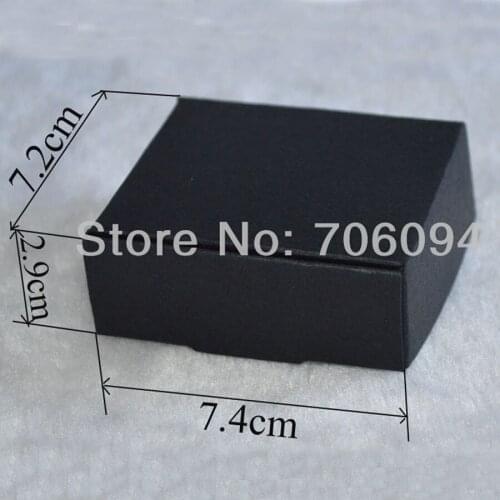 7.2*7.4*2.9CM,100pcs/lot,Cosmetic/Jewerly black paper box black handmade gift boxes,Essential oil box,custom box logo