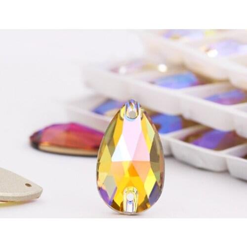 Big Button Colorful Sew in Rhinestones Stone Flatback Drop Strass Sew for Craft Sweater Clothing Decoration Wedding Dress Diy