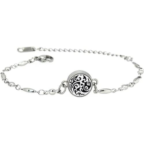 Twist Screw Stainless Steel Bracelet Perfume Essential Oil Jewelry Small Mini Sweet Bracelet For Women 12mm Stainlesteel Color