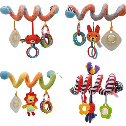 Baby Rattles bed bell Stroller Hanging Dolls Educational Toys Soft Mobiles Car Seat Stroller Spiral Crib toy for newborn погрем