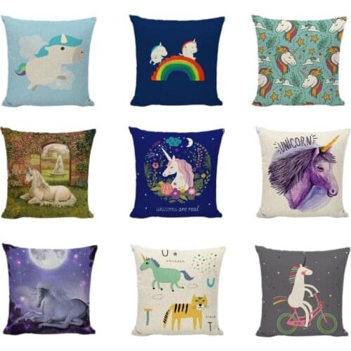 Unicorn Cushion Covers Creative Cartoon Rainbow Cloud Gifts Pattern Throw Pillow Cover Home Car Sofa Seat Decorative Pillowcases