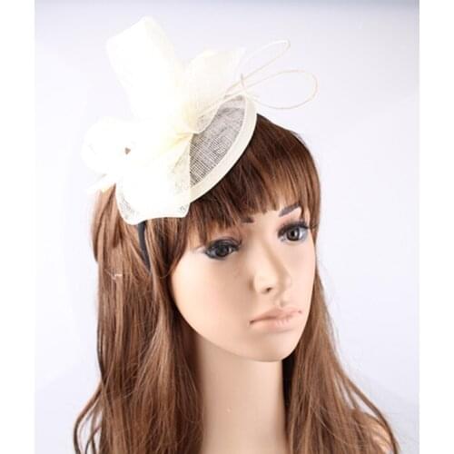 Elegant Fascinator Hats Sinamay Base Loops With Ostrich Quill Adorned Apparel Accessories Cocktail Hats Race Headpiece 16 Colors