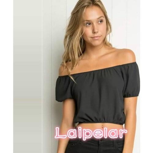 Summer lady t shirt women Sexy slash neck white crop tops casual black off shoulder Tops tee camisetas mujer Korean fashion