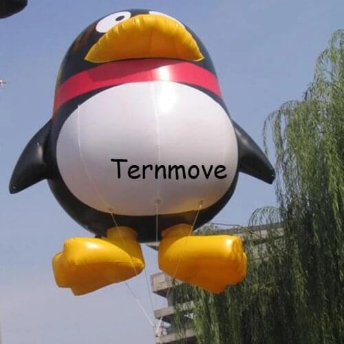 Giant infltable Penguin replica, inflatable standing cartoon model, advertising square pvc helium mascot design for display