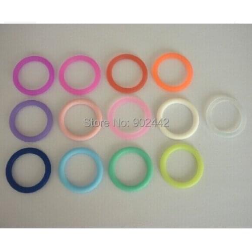 Hot Sale 500 PCS 28MM Transparent Silicon Ring Holder For Baby Pacifier, Food Grade 15 Colors For Choice
