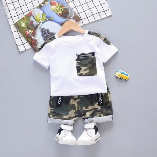 Summer Baby Girls Boys Clothing Toddler Infant Clothes Suits Cotton T Shirt camouflage Shorts 2Pcs/sets Kids Children Costume