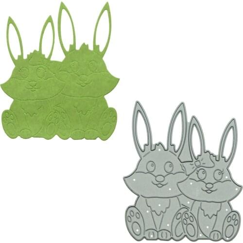 Cartoon Style Rabbit Bunny Metal Cutting Dies Scrapbooking Mold Paper Embossing Craft Knife Photo Album Clipart Decorating