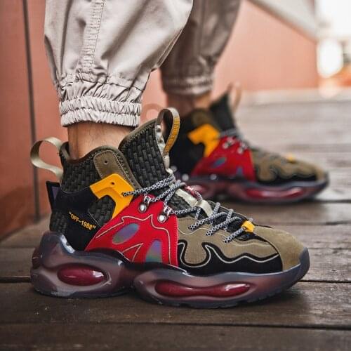 Autumn New Stylish Colorful Chunky Sneakers Men High Top Shoes Platform High Quality Designer Trainers Men zapatillas de hombre