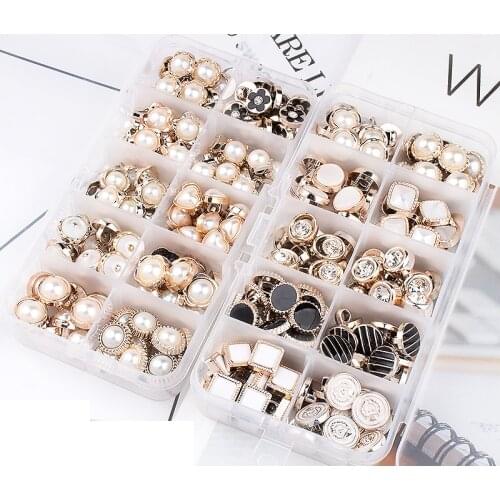 100PCS button set plastic simulation pearl button shirt shirt sweater cardigan decoration men and women wild round small buttons