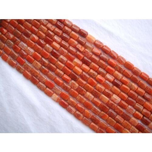 Natural Crab Fire Agate Flat Rectangle 8*12mm Loose Beads For Jewelry Making DIY Bracelet Necklace Earrings