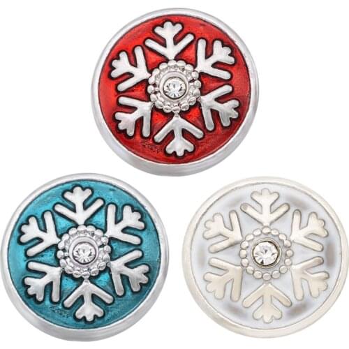 New KZ3002 Beauty Rhinestone lovely snowflake 18mm snap buttons fit DIY snap jewelry wholesale Christmas gift