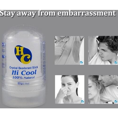 Professional 60g Crystal Deodorant Stick Body Underarm Odor Remover Antiperspirant for Men Women Men Deodorant Stick Undefined