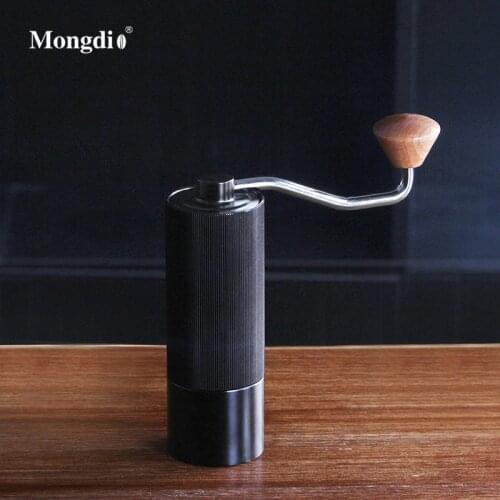 MONGDIO Manual Coffee Grinder High Quality Portable Hand Grind Machine Mill Italian Espresso Spice Double Bearing Cafe Pepper