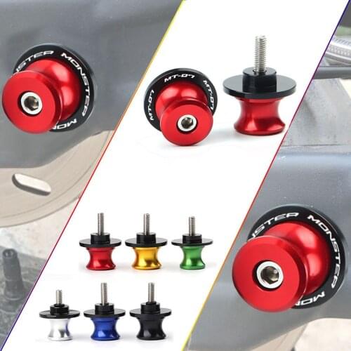 With Logo 6 Color M6 Motorcycle Accessories 2 Pcs 6MM CNC Aluminum Swingarm Spools Slider Stand Screw For Yamaha MT-07 MT07