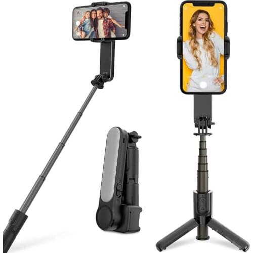 Selfie Stick Tripod Gimbal Stabilizer for Smartphone with Fill Light Wireless Remote Control 360° Rotation Auto Balance